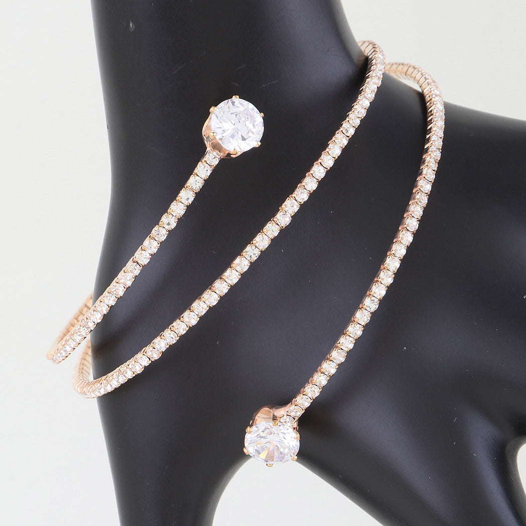 Gold Crystal Wrap Arm Cuff Bracelet
