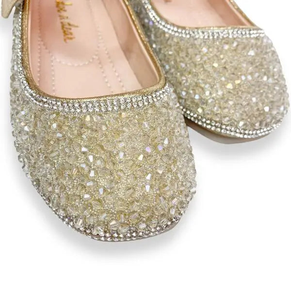 Girls' Clear Stone Sparkle Flat Shoes