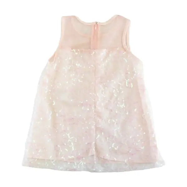 Girls' Sequin Floral Mesh Dress
