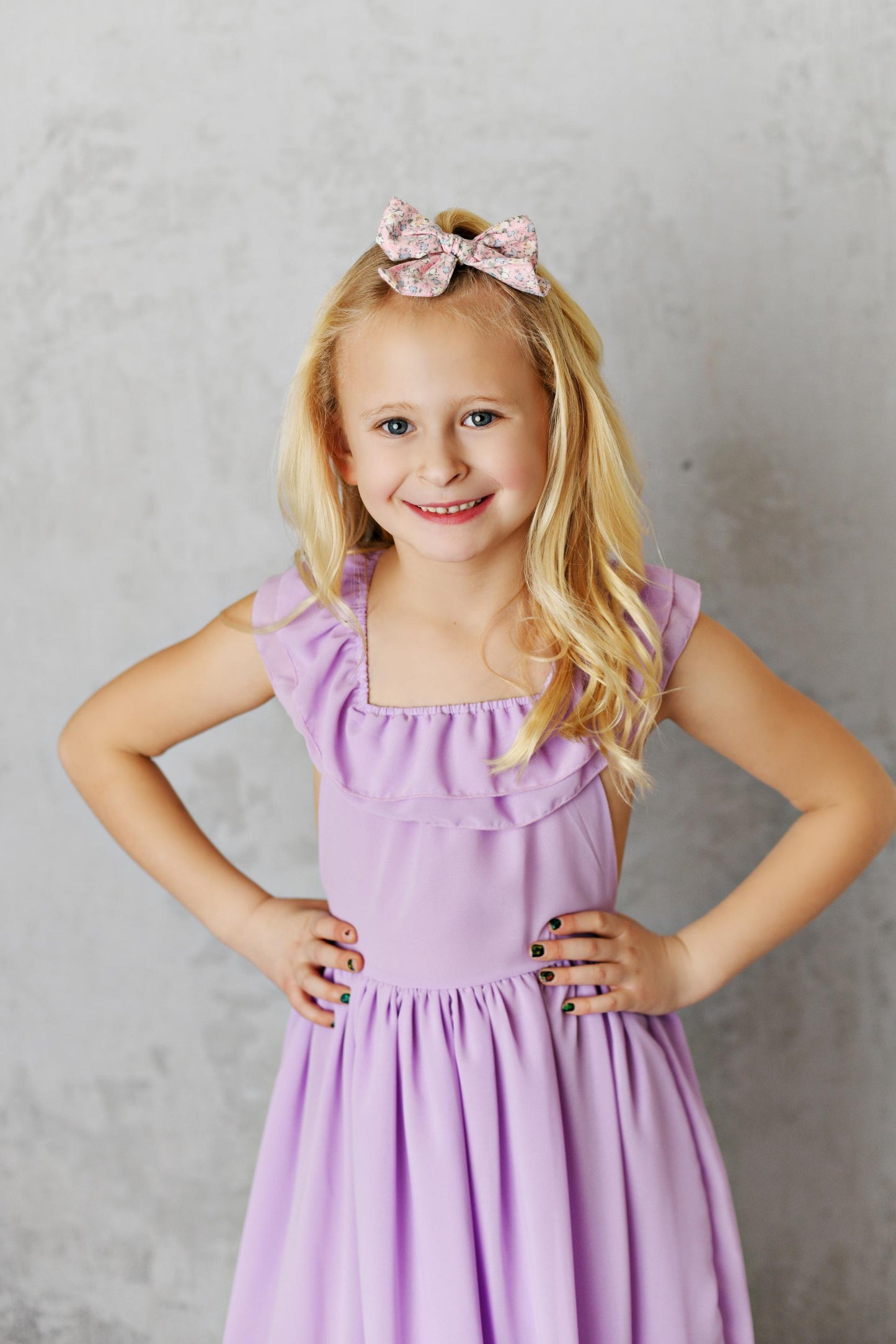 Girls' Lavender Ruffle Maxi