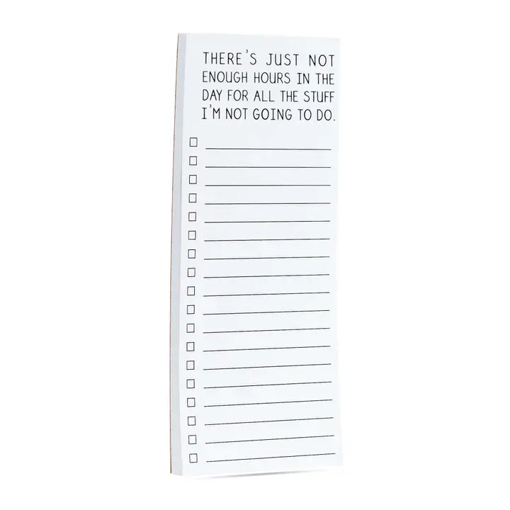 Alternate view of magnetic list pad displaying full text and lined paper sheets