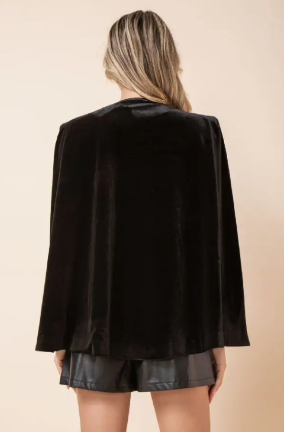Velvet Cape Blazer