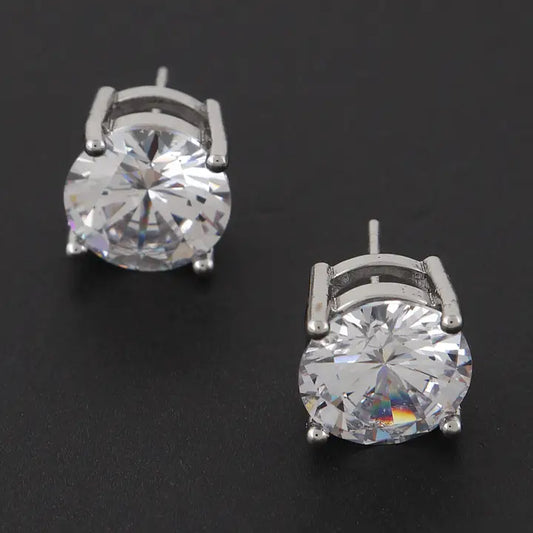 Large Cubic Zirconia Rhinestone Stud Earrings