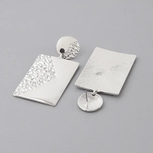 Abstract Two Tone Drop Earring