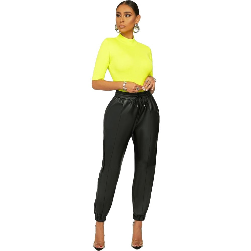 Faux Leather Jogger