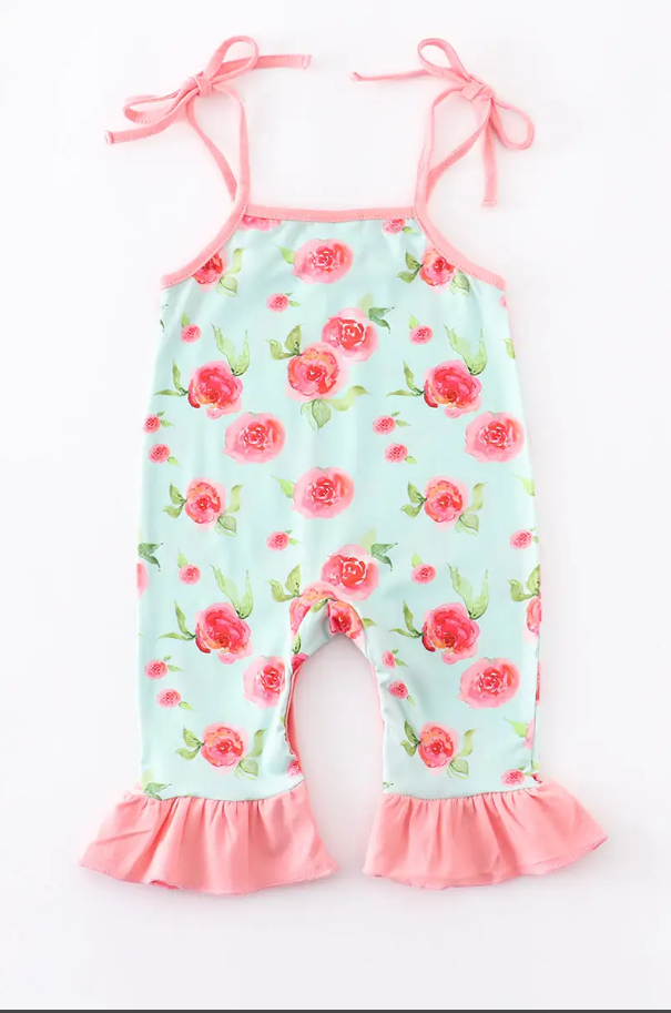 Floral Ruffle Baby Romper