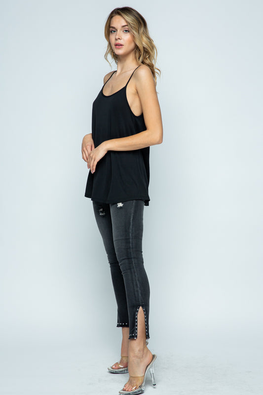 Denim Jegging with Studs and Slit Detail