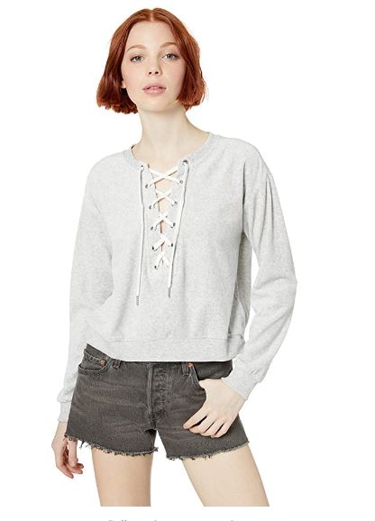 Lace-Up Sweatshirt H Grey
