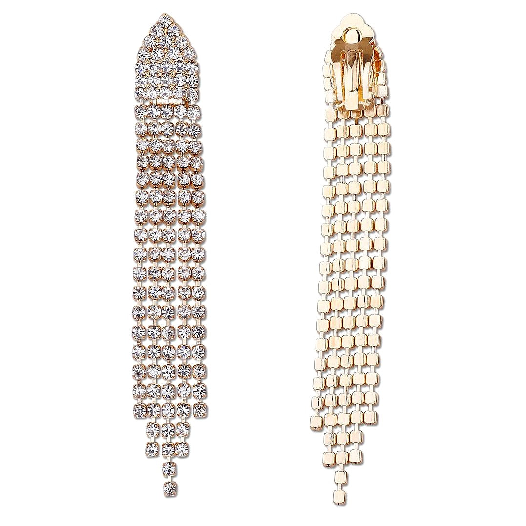 Half Hexagon Rhinestone Chandelier - Clip On