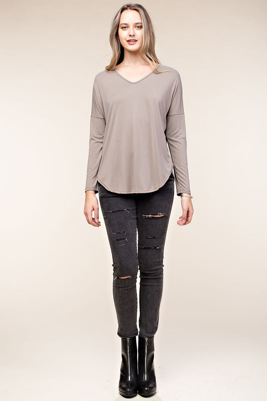 Glam Arm Embellished Blouse - Taupe