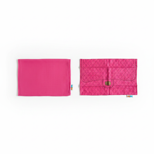 Fuchsia Burp Cloth Set - Flat Lay Smooth