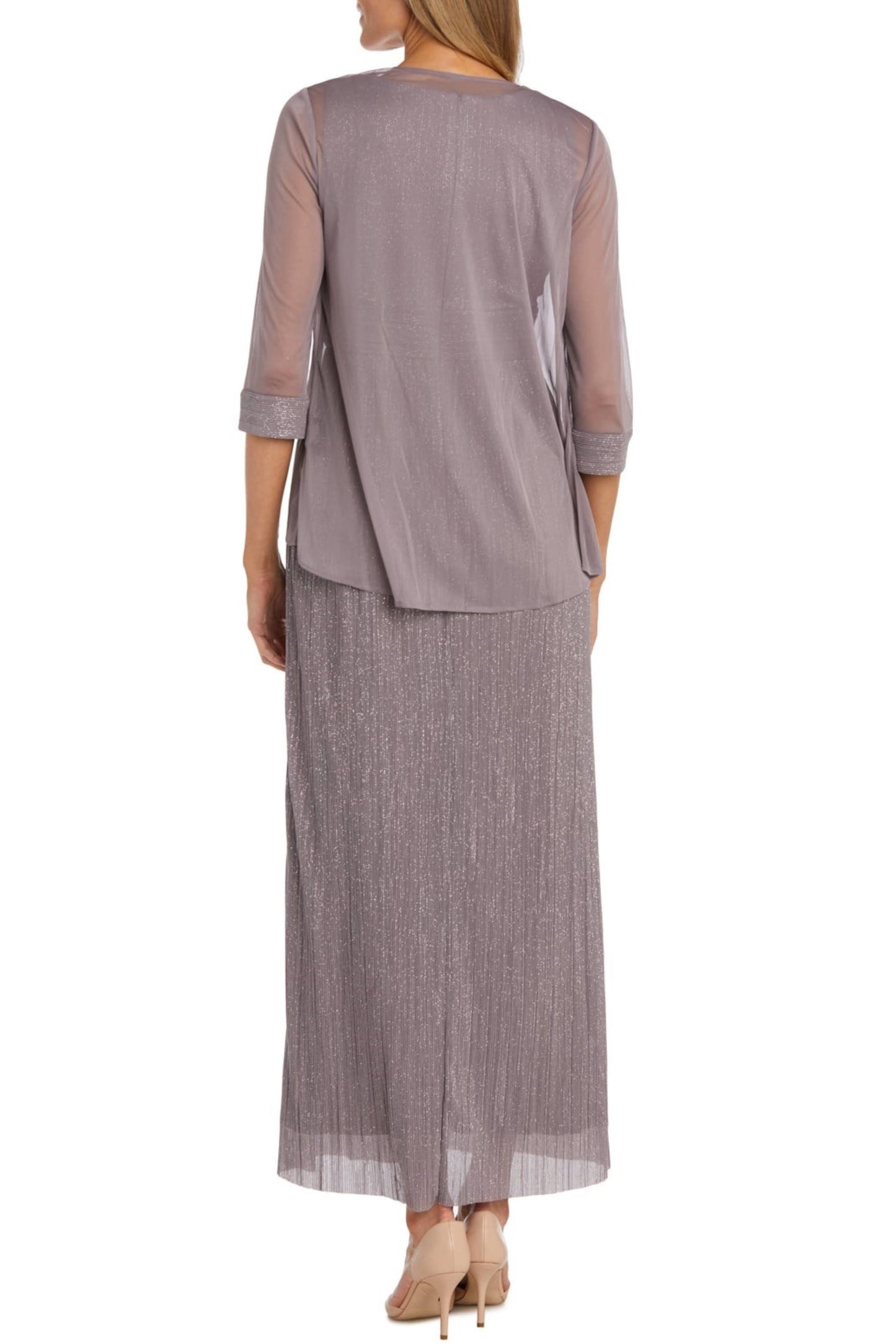 Mauve Shimmer Two-Piece Gown & Jacket Set | Mother of the Bride Dress