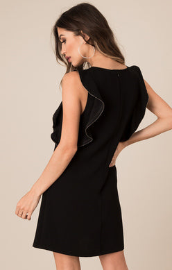 Sleeveless Statement Ruffle Shift Dress