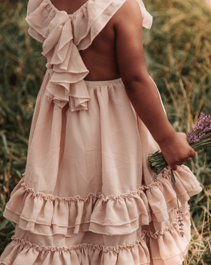 Mommy & Me Ruffle Tiered Maxi Dress – Toddler (Sage or Beige)