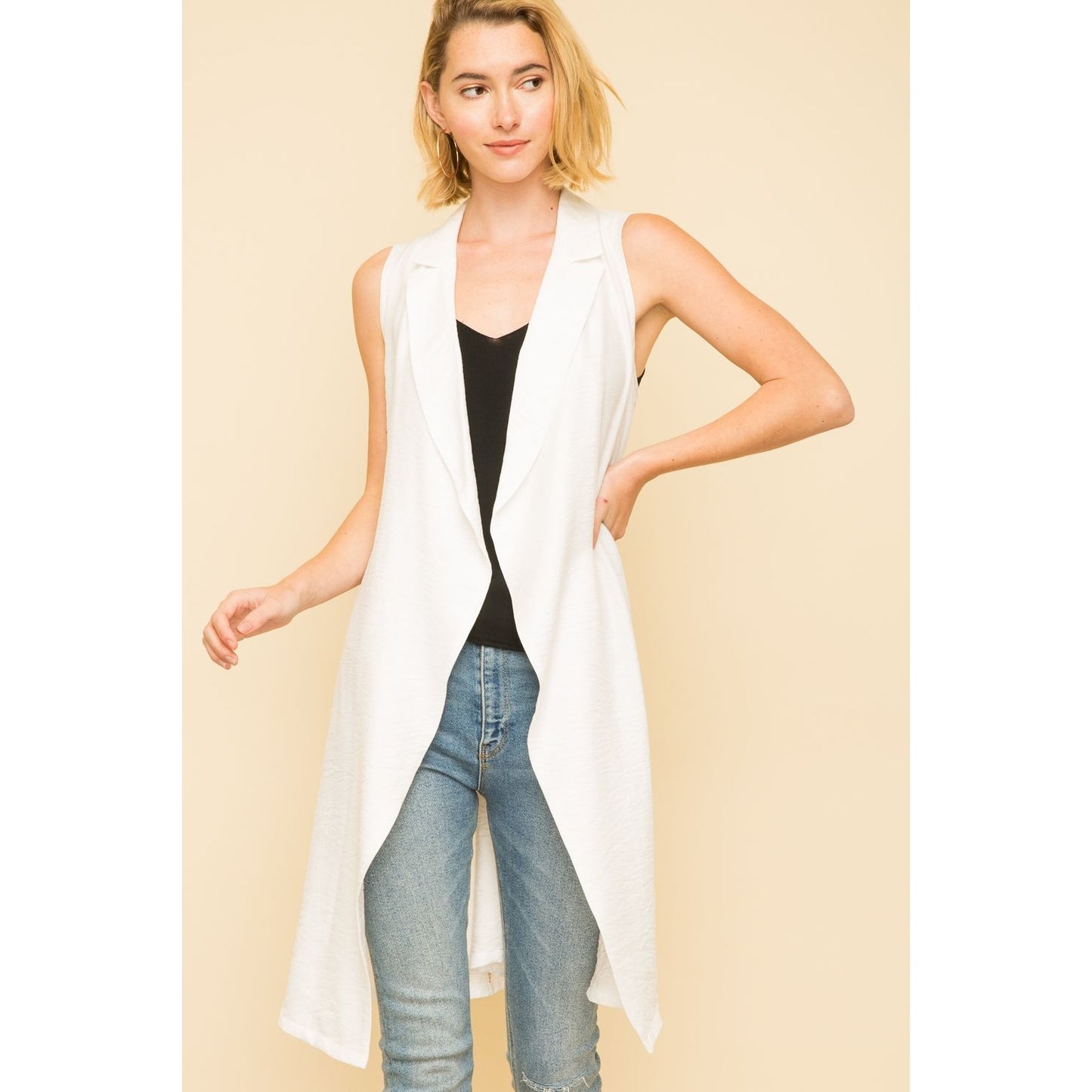 White Trench Vest