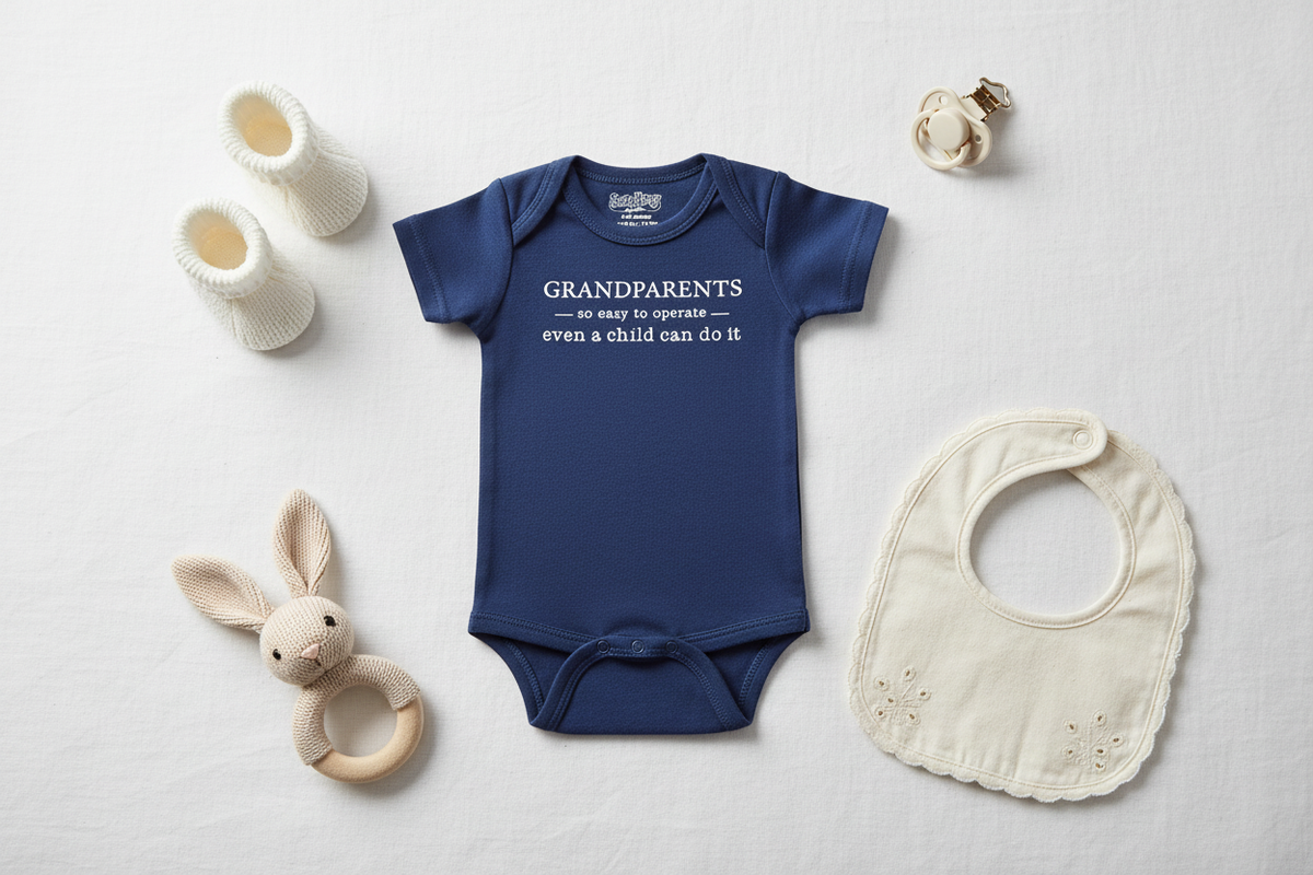 Grandparents Onesie Flat Lay with Props