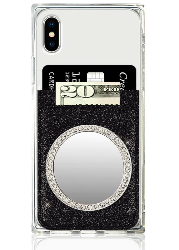 Circle Tech Mirror - Silver/Clear Crystals