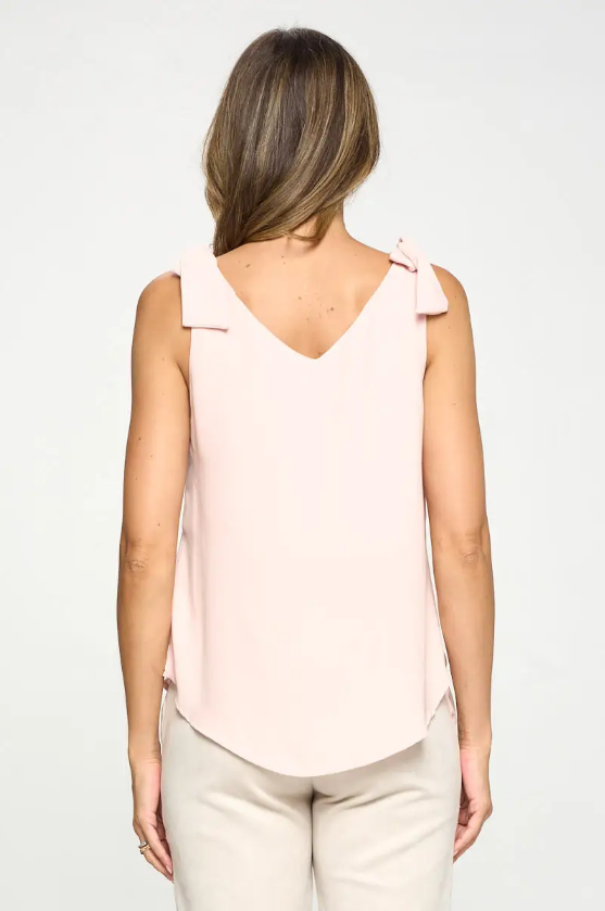 Blush Bow Strap Blouse