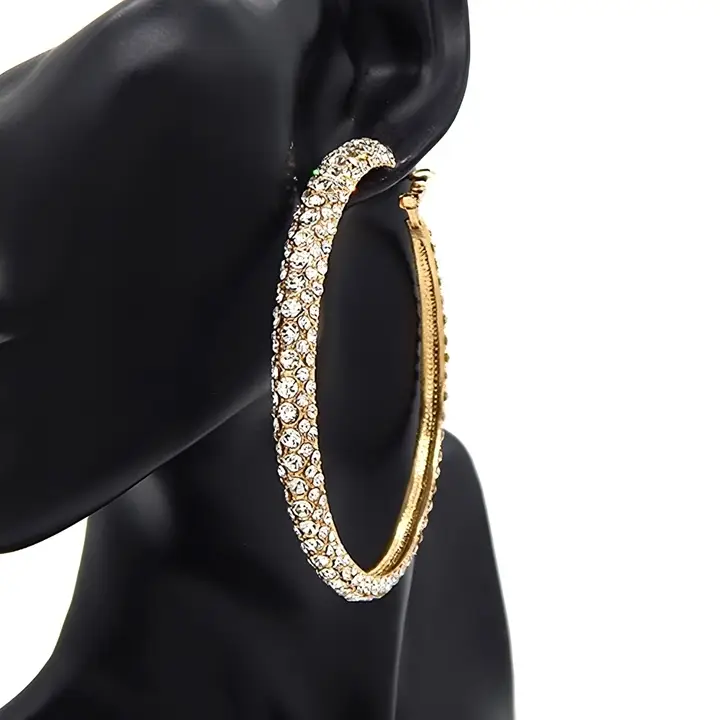 80mm 3D Rhinestone Hoops