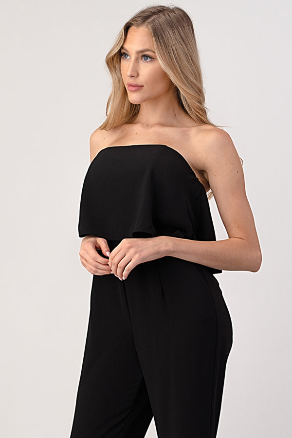 Statement Ruffle Jumpsuit Black