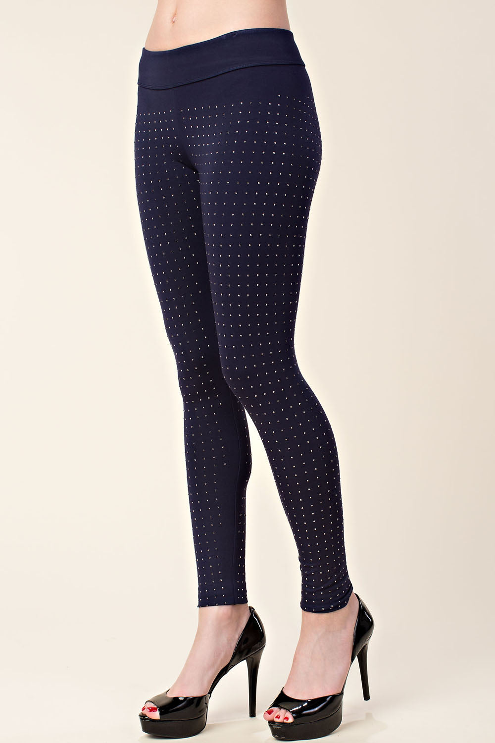 Allover Stone Leggings - Navy