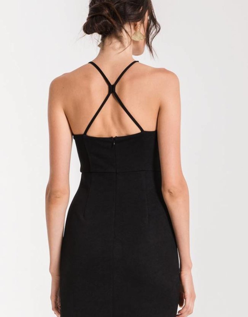 Deep V Racerback Dress Black