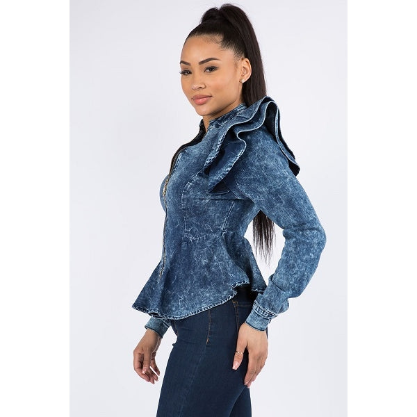 Stretch Washed Denim Jacket