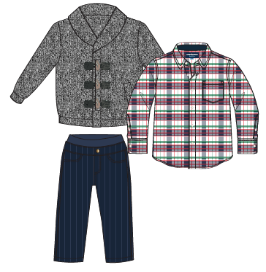 Boys 3-piece Toggle Cardigan Set 18-24 M