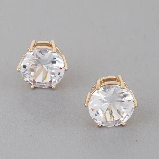 CZ Embedded Rhinestone Stud Earrings