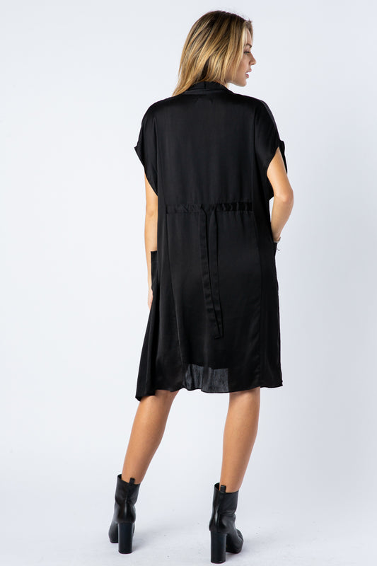 Satin Cap Sleeve Cardigan