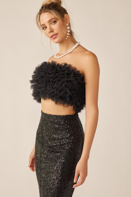 Mesh Tulle Tube Top
