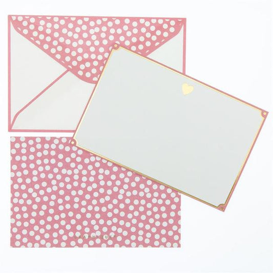 Gold Foil Heart Thank You Notes w/Envelopes