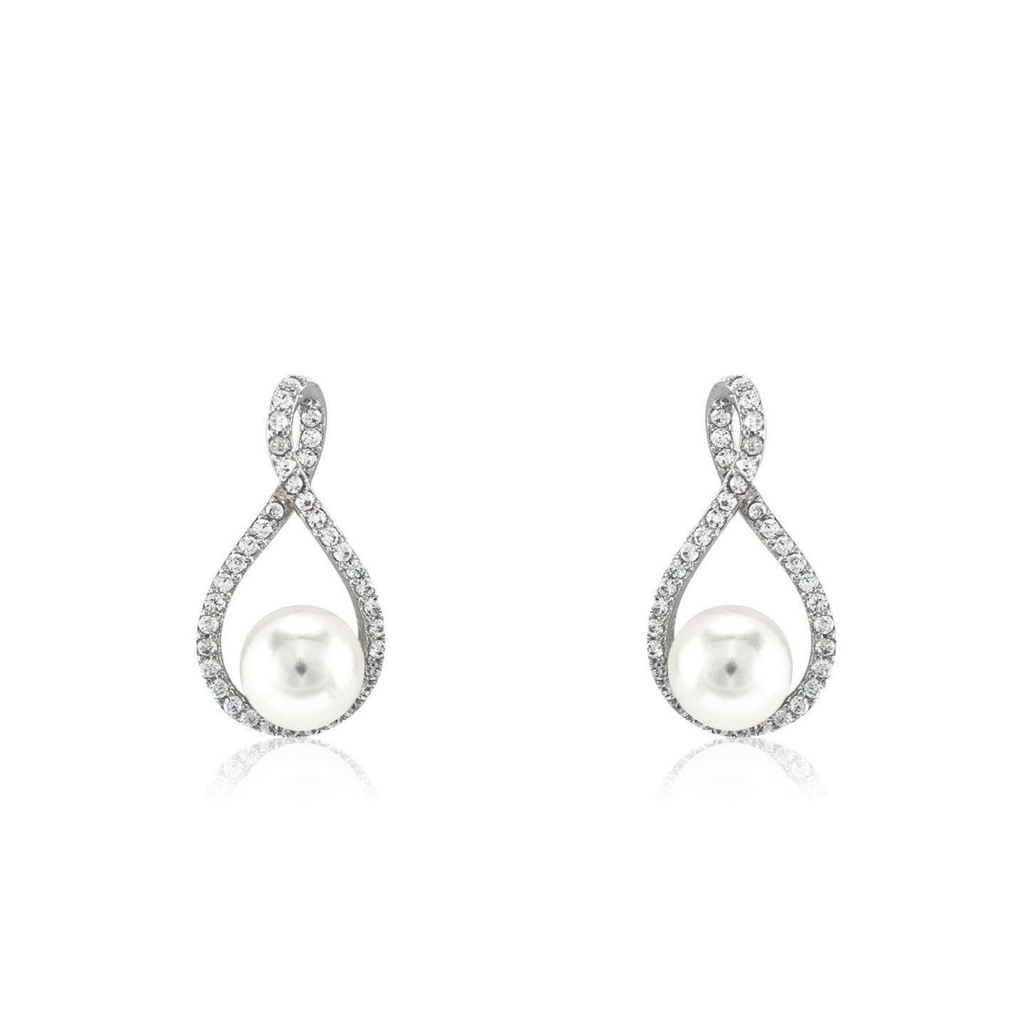 Infinity Pearl Drop Earrings