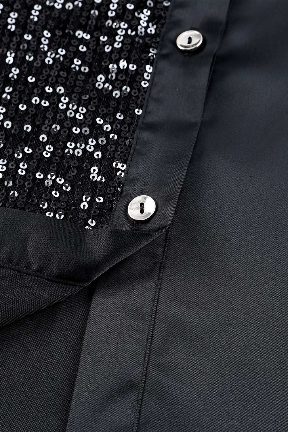 Sequin Splice Shirt Dress