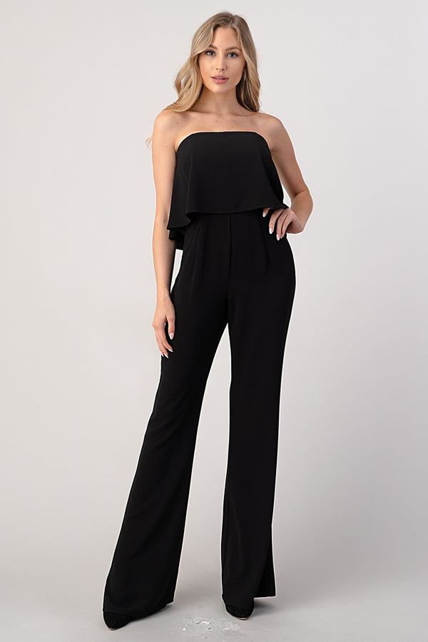Statement Ruffle Jumpsuit Black