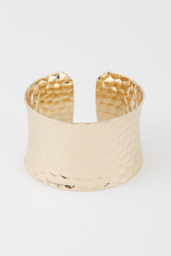 Wide Hammered Cuff