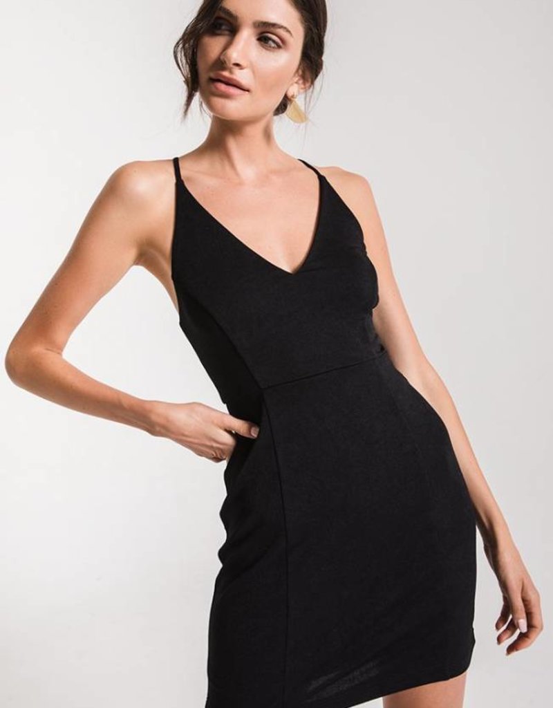 Deep V Racerback Dress Black