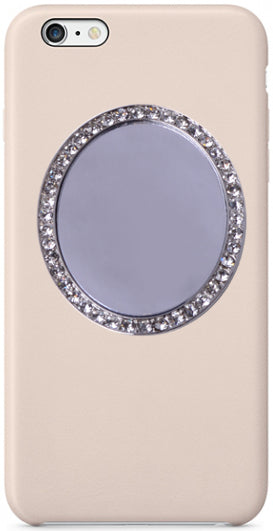 Oval Tech Mirror - Silver/Clear Crystals
