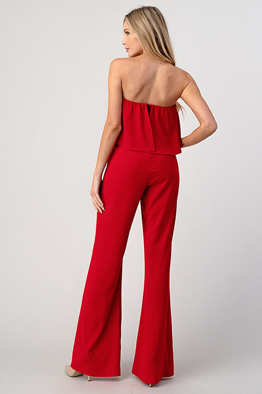 Statement Ruffle Jumpsuit Red