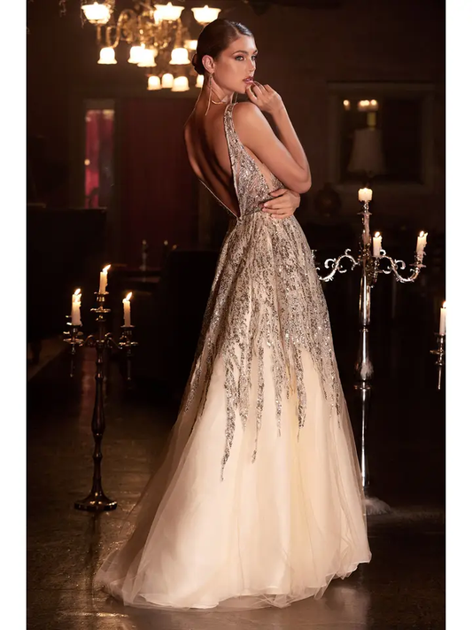 Ombre Shimmer Ball Gown