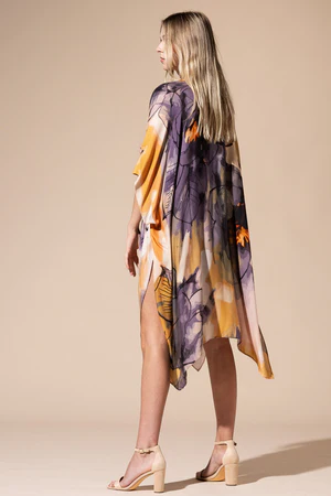 Yellow/Lavender Floral Kimono