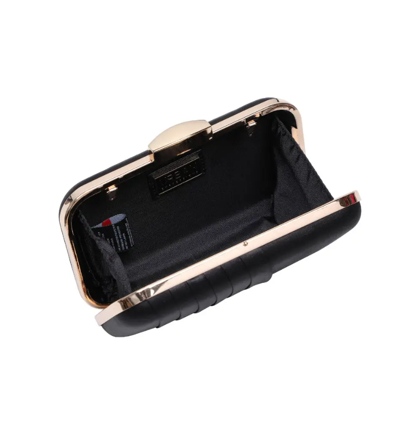 Pleated Black Evening Clutch