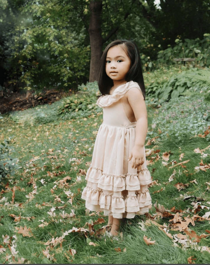 Mommy & Me Ruffle Tiered Maxi Dress – Toddler (Sage or Beige)