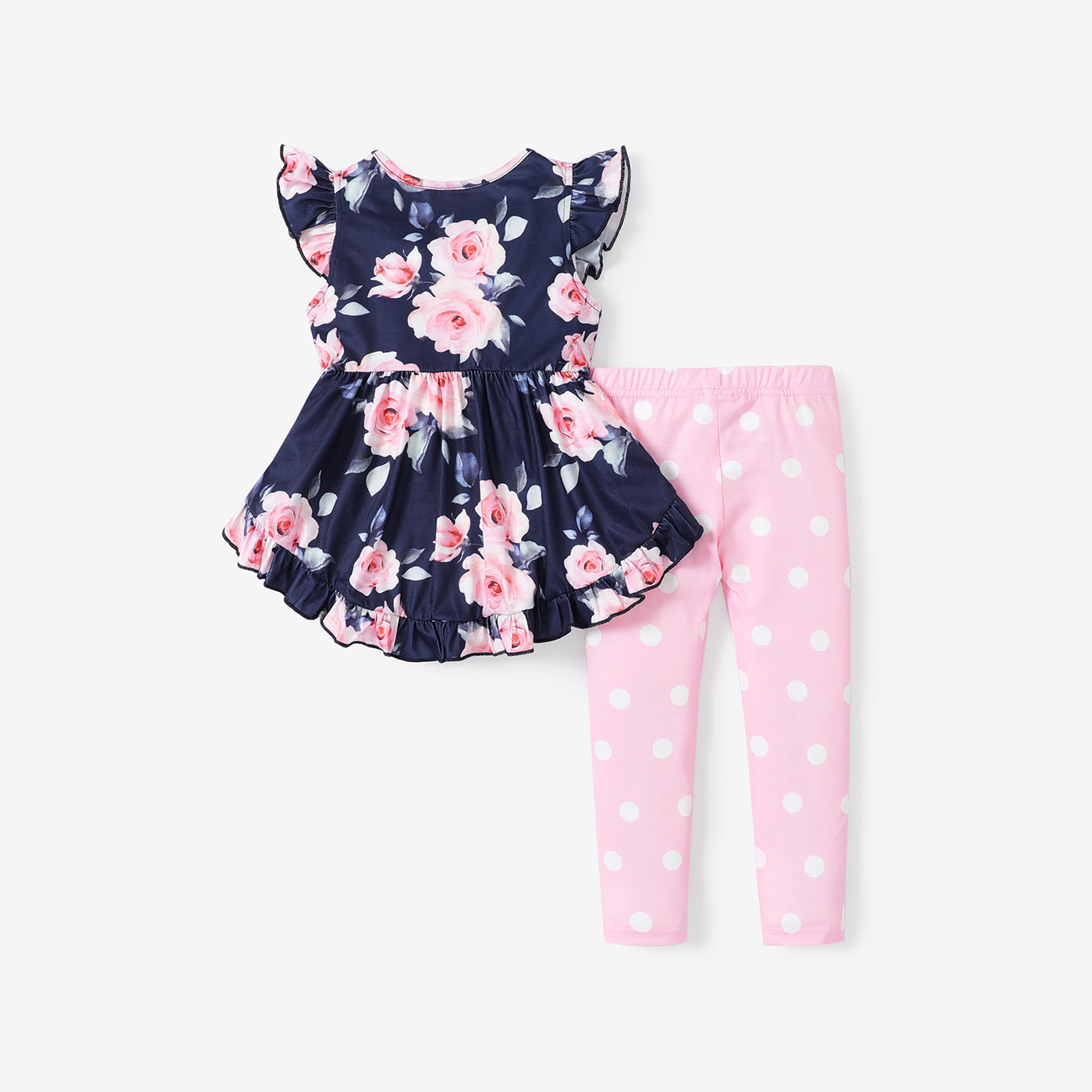 2pc Toddler Girl Floral/Polka Dot Set
