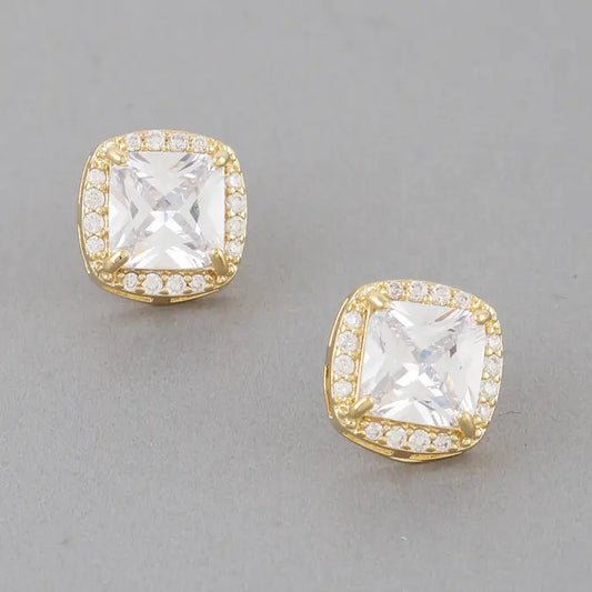 Embedded Cubic Rhinestone Stud Earrings