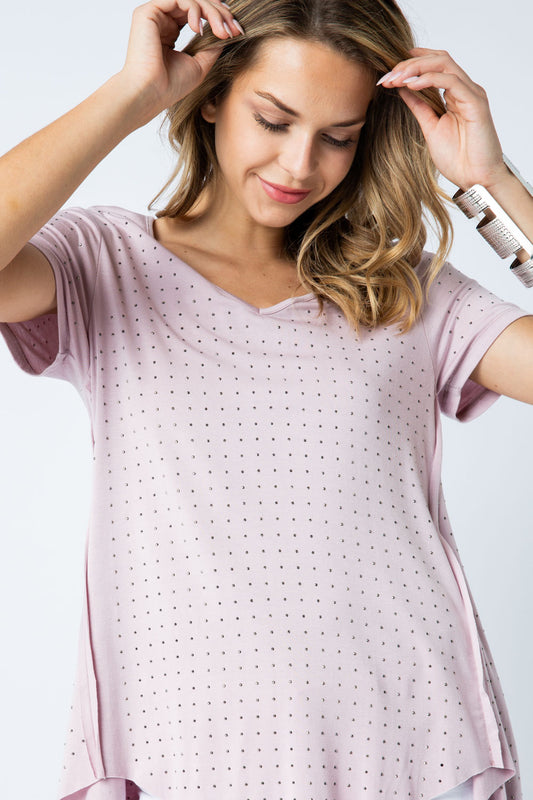 Stone Embellished Mauve T 6101