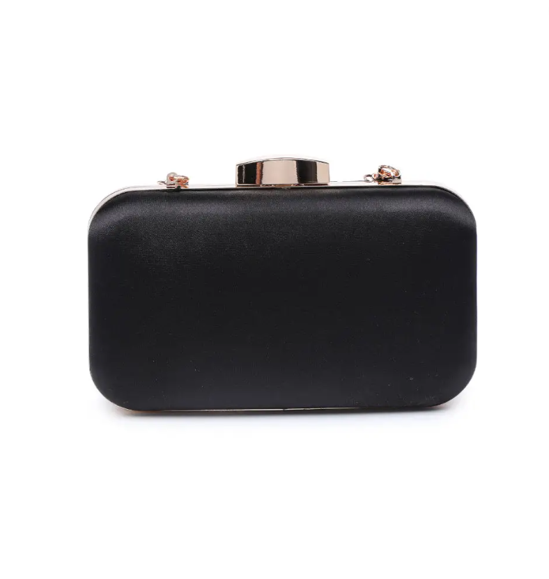 Pleated Black Evening Clutch