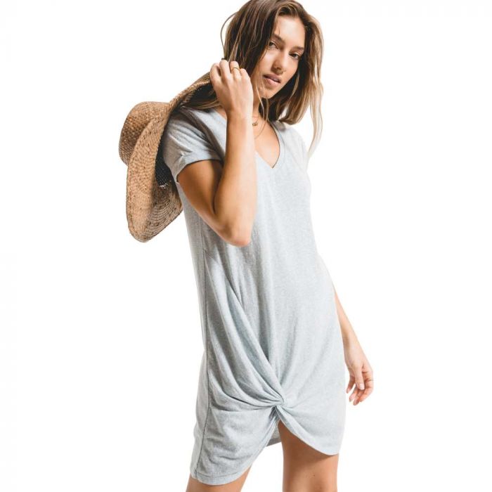 Triblend Side Knot Dress H Grey