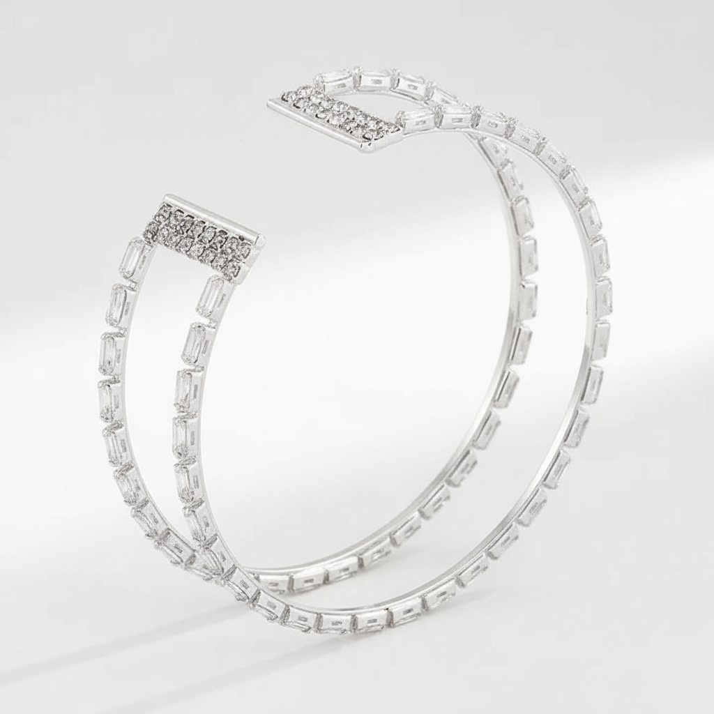 Professional Silver Cuff Side - White Background