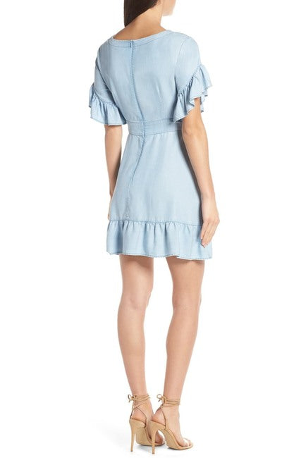 Chambray Ruffle Dress